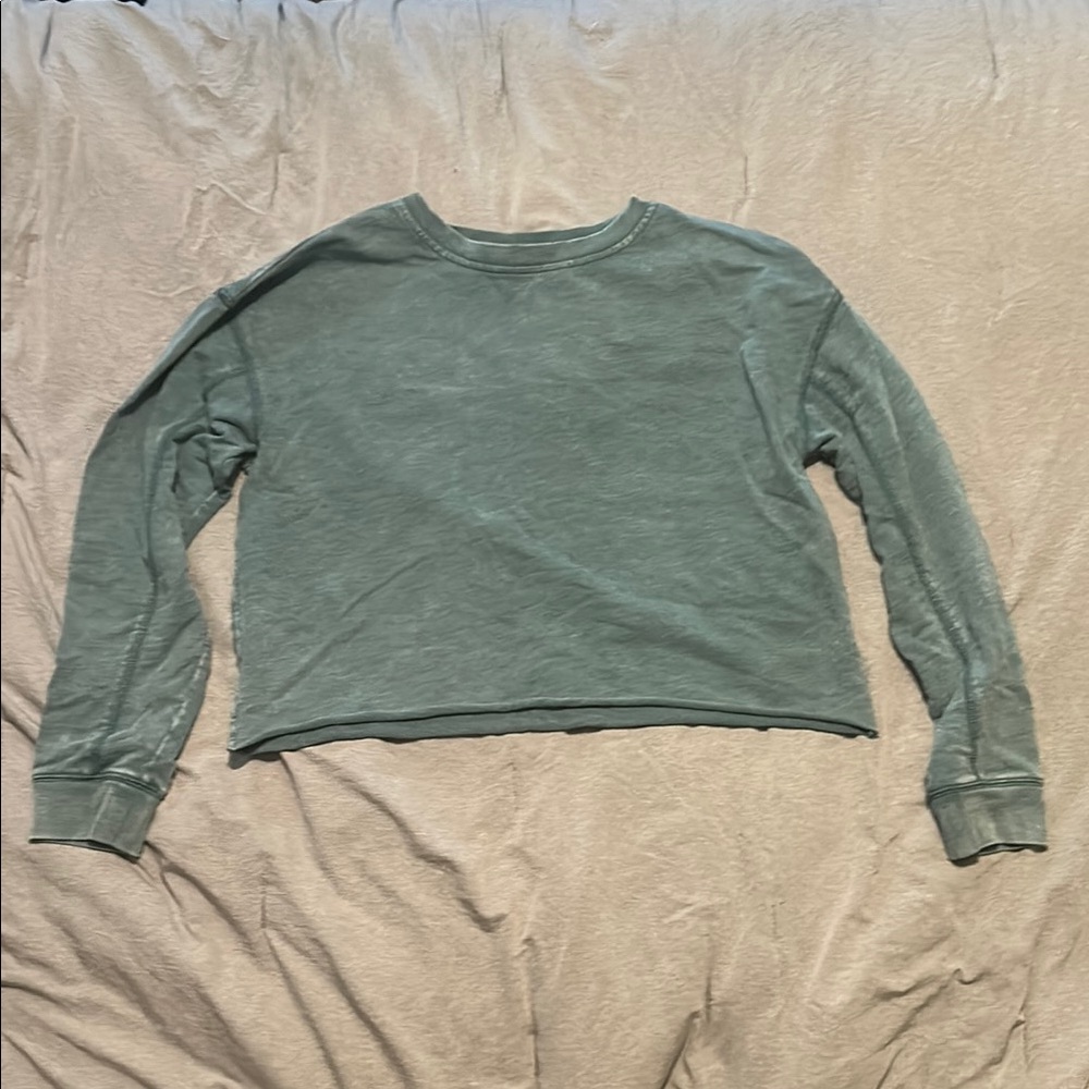 Teen’s turquoise Long Sleeve Crop Top